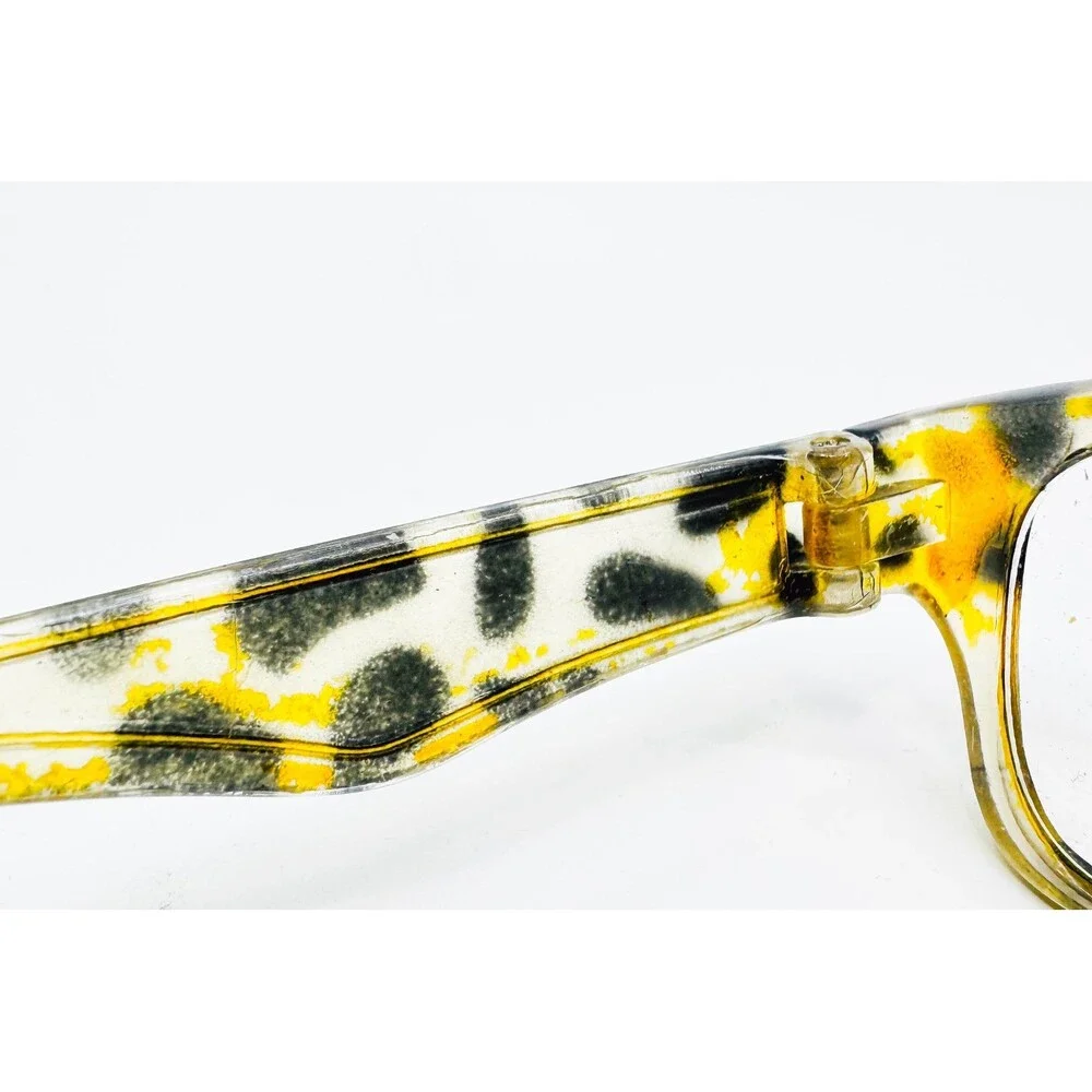 Unbranded Eyeglasses Women Animal Print Yellow Black Square Frames 41586